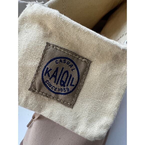 Kaiqi Casual Men’s High-Top Canvas Boots Size US 11.5–12 Beige Fold Over Combat - Picture 7 of 9